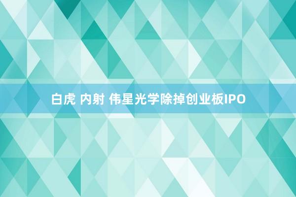 白虎 内射 伟星光学除掉创业板IPO